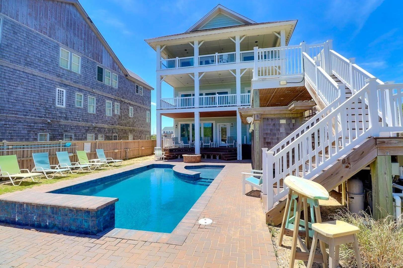 Villa 6007 Happy Sol Oceanfront Heatable Pool Nags Head Esterno foto