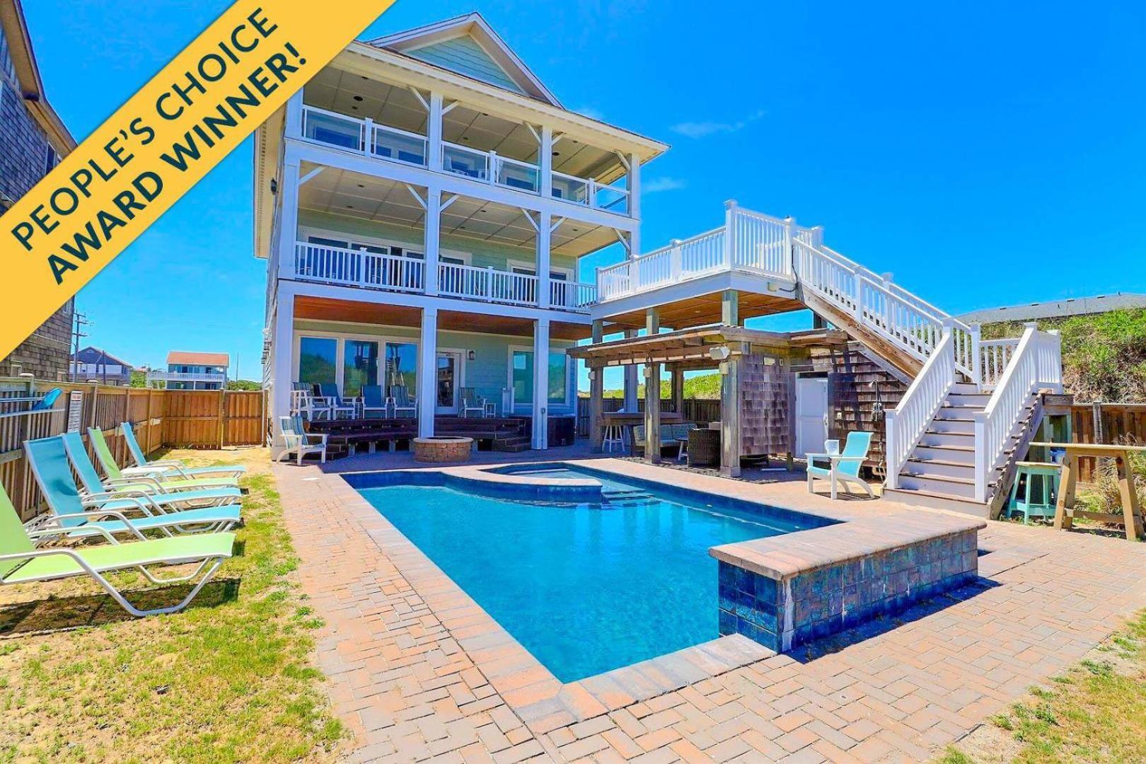 Villa 6007 Happy Sol Oceanfront Heatable Pool Nags Head Esterno foto